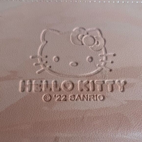 2 Sets Hello Kitty Graphic Logo Women's Wristlet Purse Wallet Blue & Blush Pink - Picture 5 of 8